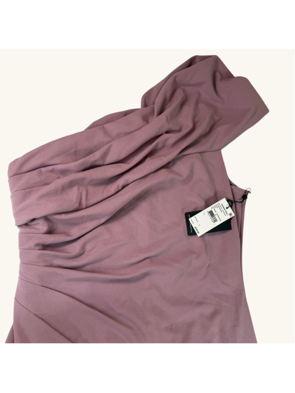 NWT Adrianna Papell Dusty Rose One Shoulder Formal Gown Size 14 Maxi Dress - Picture 8 of 10